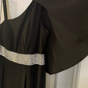Black jumpsuit with sparkle belt